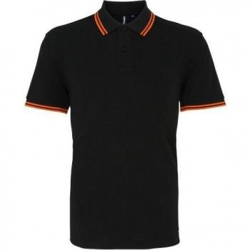 Polo de Corte Clásico para Hombre Asquith & Fox con Detalles Tipped en Color Marino y Azul Claro - Talla 2XL