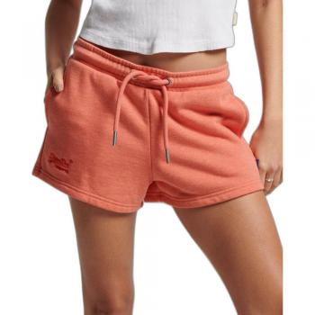 Superdry Women's Vintage Logo Embroidered Jersey Sweatshorts, Coral, Sustainable