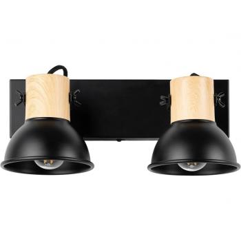 Foco Lindby Bosko, negro, 2 luces, moderno, hecho de metal e.o., para salón y comedor, 2 llamas E14, foco empotrado, lámpara de techo, lámpara de pared