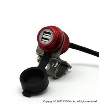 Cliff-Top® Aluminio 4.6 amperios de corriente USB Cargador universal - Kit de fuente de alimentación USB para GPS, navegación por satélite, y Smartphone, etc.