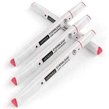 Arteza EverBlend rotuladores mezcladores color Rojo A412 | Juego de 4 | Rotuladores de alcohol con doble punta