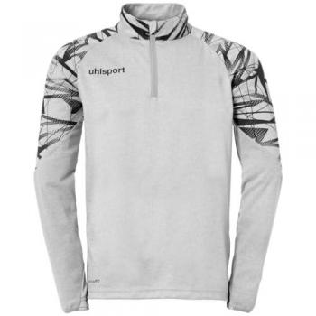 Uhlsport Sudadera con Media Cremallera Goal 25, camiseta de fútbol manga larga, color gris, talla XL