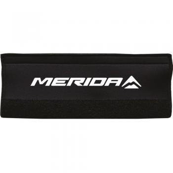 Protector de cadena de neopreno Merida, color negro, diseñado para proteger la vaina del cuadro de la bicicleta contra golpes y rozaduras