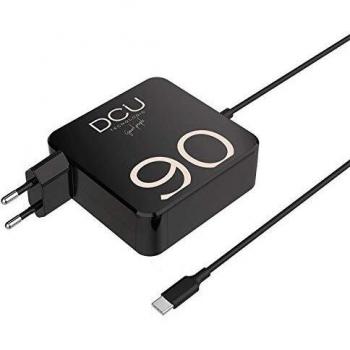 DCU TECNOLOGIC | Cargador para Ordenador portátil | Compatible con Ordenadores portátiles con Entrada USB Tipo C como Macbook/Pro, Lenovo, HP, DELL, Acer, ASUS, Huawei | Soporta protocolo PD | 90W