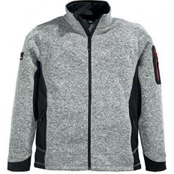 Chaqueta de Fleece Tricotada Christoph Talla XL Gris/Negro, 280g/m2, Transpirable