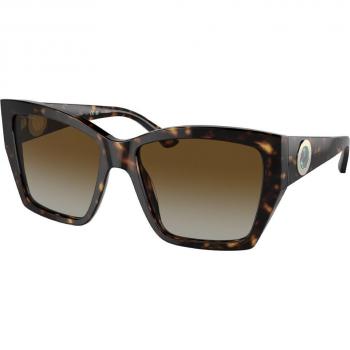 Bvlgari Bv8260 col. 504/t5 Donna Squadrata Havana Women's Square Polarized Sunglasses, Brown, Size: 57 MM