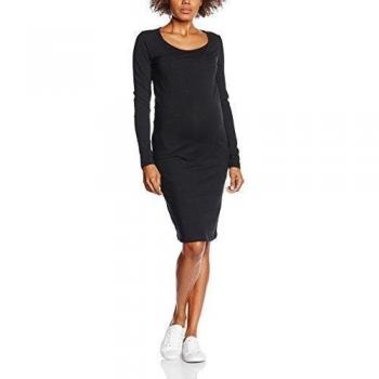 MAMALICIOUS MLLEA ORGANIC NELL L/S DRESS NF, Camiseta de manchas largas premamá Mujer, Negro