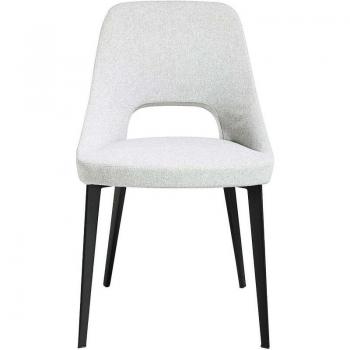 Silla de comedor tapizada en tela gris ANGEL CERDÁ 4101C, dimensiones 50 x 50 x 81 cm