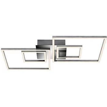 Plafón LED Briloner Frame, 2 cuadrados pequeños y 2 grandes, regulable, con función memoria, luz cálida, 43.8W, 3600 lúmenes, dimensiones 65.6 x 52 x