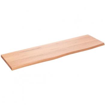 vidaXL Wall Shelf - Light Brown, 100x30x2 cm, Treated Solid Wood Oak