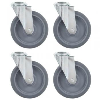 Ruedas giratorias con agujero pasador 4 unidades 125 mm