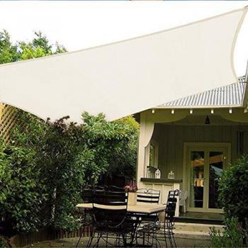 Patio Shack Toldo Vela Rectangular 2.5x4 m, Vela de Sombra HDPE, Transpirable, Resistente, Protección Rayos UV para Exterior, Jardín, Terrazas