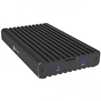 Caja externa para SSD M.2 NVMe Icy Box IB-2817M-C32, USB 3.2 Gen 2x2, refrigeración, aluminio, negro