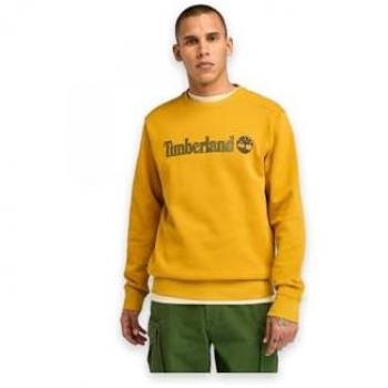 Sudadera Timberland Kennebec River Linear Logo Crew Neck color Chai Tea, talla L para Hombre