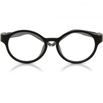 SmartBuy Kids Round Full Rim Plastic Prescription Glasses - Black, Size 42, Blue Light Block Available, Free Lenses