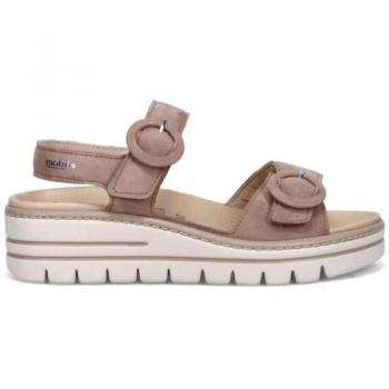 Sandalia Mephisto Mobils Clara beige con plantilla extraíble P5139584, Sandalias de Mujer MEPHISTO CLARA MEPHISRO NUBUCK TAUPE