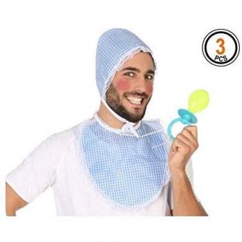 Kit de Bebé para Azul: Gorro, Babero y Chupete