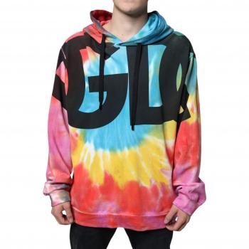 Multicolor Tie Dye Cotton Hooded Sweatshirt for Men - Size L