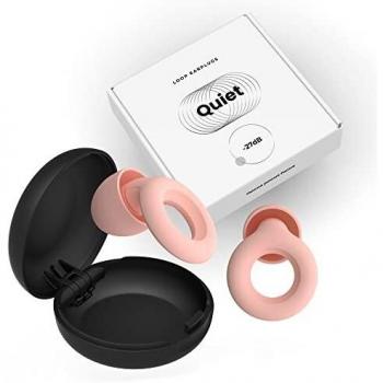 Loop Quiet - Tapones Oídos para dormir – Protección Auditiva de Silicona Suave Reutilizables + 8 Puntas para los Oidos en XS/S/M/L - Reducción Sonido 27dB - Antiruido, Estudiar - Rosa