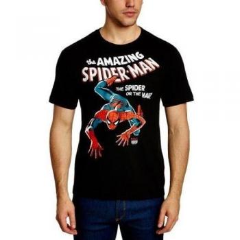 Logoshirt - Camiseta de Marvel con Cuello Redondo de Manga Corta para Hombre, Talla 41/42, Color Negro
