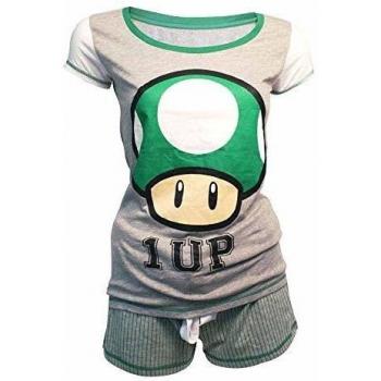 NINTENDO Super Mario Bros 1-Up Mushroom Shortama ropa de dormir Set