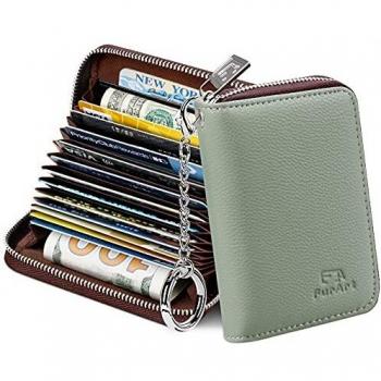 FurArt Cremallera Tarjetero,Billetera de Crédito,Bloqueo RFID Cartera para Mujer y Hombre,15/16 Tarjetas