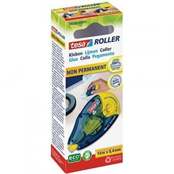 Tesa Kleberoller EcoLogo Recargable No Permanente 8,4 mm x 14 m Azul y Amarillo