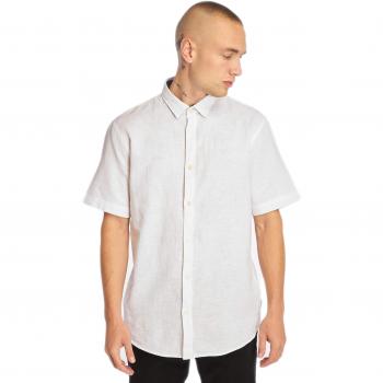 Only & Sons Onscaiden SS Linen Shirt Noos Camisa, Blanco, L para Hombre