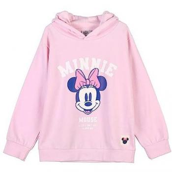 Sudadera con Capucha Cotton Brushed Minnie Pink - Infantil Licencia Oficial Disney - Confort y Estilo Casual - Talla 12A