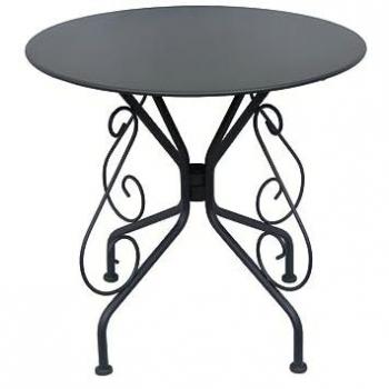 Mesa de Jardín de Metal Estilo Hierro Forjado - Gris Antracita - GUERMANTES