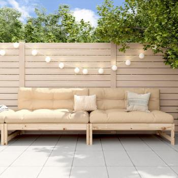 Solid Wood Pine Garden Middle Sofas Set of 2, 120x80 cm (47.2x31.5)