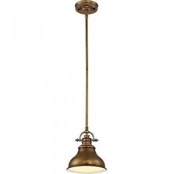 Colgante de latón patinado esmeril 22,2 cm QUOIZEL Lámpara colgante Emery 1 luz latón Ø 20,3 cm