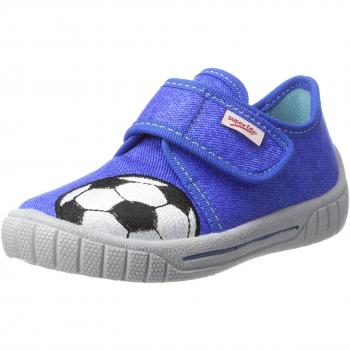 Pantuflas Superfit Bill para Niños, Color Azul Combinado, con Cierre de Velcro y Diseño en Jeans