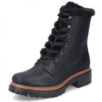 Botines Rieker para Damas en Negro, Talla 41, con Suela de Perfil y Diseño Clásico