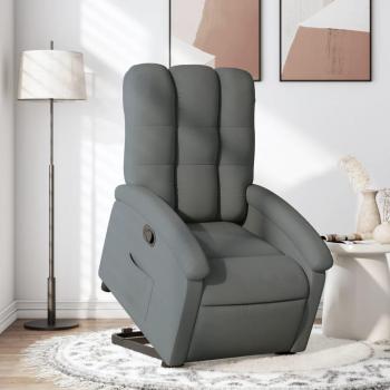 Sillón reclinable elevable en tela gris oscuro Vidaxl