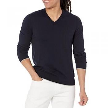 Armani Exchange Luxurious Blue V-Neck Knit Sweater for Men - Fall/Winter Collection