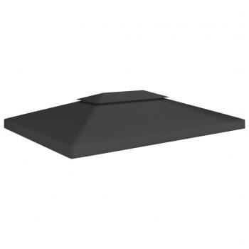 vidaXL 2-Tier Gazebo Top Cover 310 g/m² 4x3 m Black