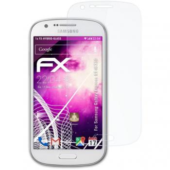 atFoliX Lámina Protectora de plástico Cristal Compatible con Samsung Galaxy Express GT-i8730 Película Vidrio, 9H Hybrid-Glass FX Protector Pantalla Vidrio Templado de plástico
