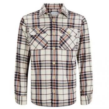 Jack & Jones Comfort Fit Long Sleeve Overshirt in Mocha Bisque for Men - XS