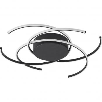 Plafón LED moderno 'Hamza' de Lindby, lámpara de techo en color negro, fabricado en metal, ideal para salón y comedor, con 3 llamas