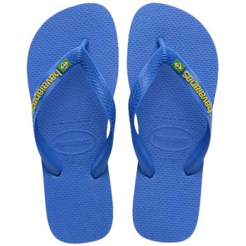 Havaianas Brasil Logo Neon Chanclas - Azul Estrella - Talla UK 11-12 (EU 45/46)
