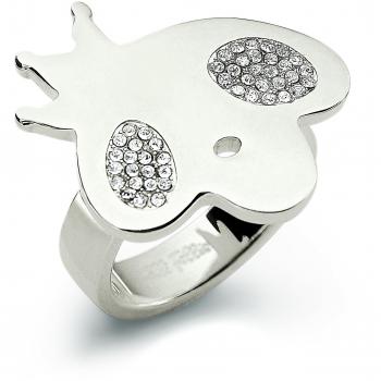 Anillo de mujer Folli Follie en acero inoxidable plateado, talla 14 (ref. 3R1F013C) - Elegante diseño
