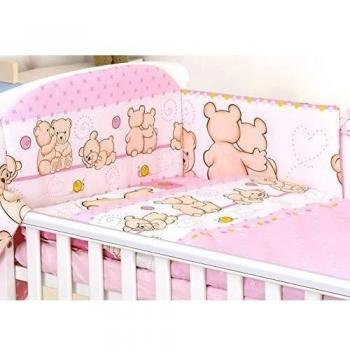Pro Cosmo Set de ropa de cama, para cuna, 5 piezas, incluye almohada, edredón y protector de cuna, hecho 100% de algodón Gard-turquoise Talla:para cuna de 140 x 70 cm