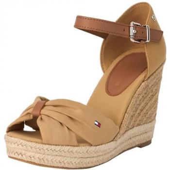 Tommy Hilfiger Women's Basic Open Toe High Wedge Espadrilles - Brown, Size 41