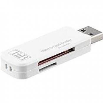 Lector de Tarjetas SD y Micro SD Externo USB 3.0 Ultra Rápido Compacto Blanco