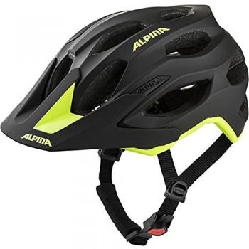 Alpina Carapax 2.0 MTB Helmet - Black-Neon Yellow Matte, Size 52-57 cm