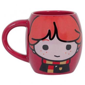 Taza Harry Potter Chibi Ron Weasley Diseño Ovalado Color Rojo
