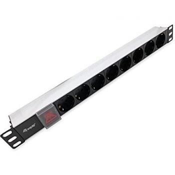 Equip 333293 unidad de distribución de energía (PDU) 8 salidas AC 1U Negro, Plata