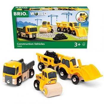 BRIO World Construction Vehicles Set - 3-Piece Building Equipment for Ages 3+