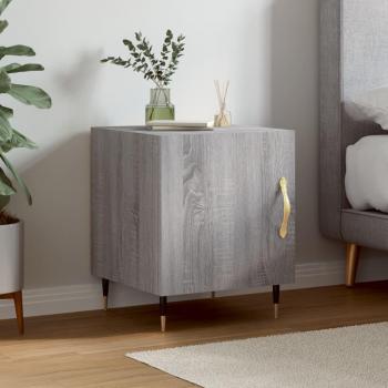 Mesita de noche Sonoma gris 40x40x50 cm madera multicapa